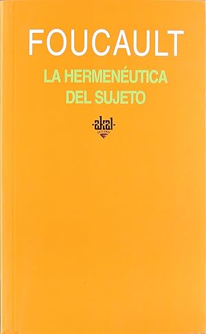 Imagen del vendedor de Hermenutica del sujeto:curso del Collge de France(1982) a la venta por Imosver