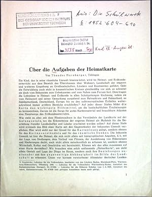 Seller image for ber die Aufgaben der Heimatkarte; for sale by books4less (Versandantiquariat Petra Gros GmbH & Co. KG)