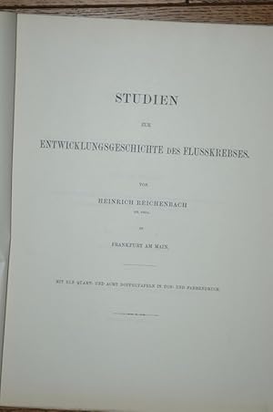 Studien zur Entwicklungsgeschichte des Flußkrebses.