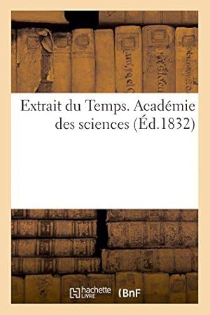 Seller image for Extrait du Temps. Acadmie des sciences for sale by JLG_livres anciens et modernes
