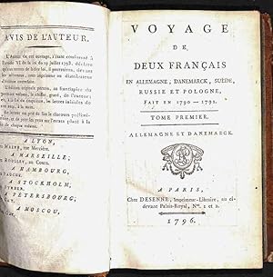 Voyage de deux français en Allemagne, Danemark, Suède, Russie et Pologne, fait en 1790-1792.