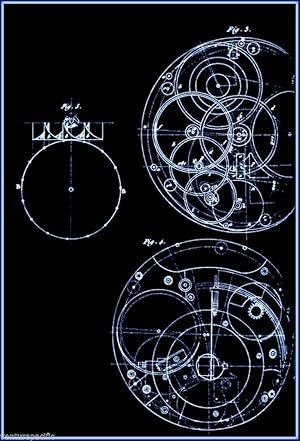 Harrison's H4 Chronometer : Ferdinand Berthoud : c1767 : Blueprint Giclee
