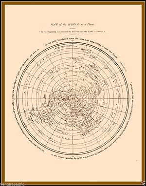 Map of the World as a Plane [Flat Earth] : David Wardlaw Scott : circa 1901