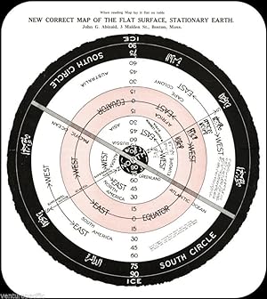 New Correct Map of the Flat Surface Stationary Earth: John G. Abizaid circa 1920