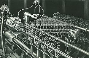 Chain Link Fence-Making Machine : Boris Artzybasheff : c1935 :Fine Giclee Print