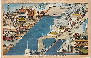 Ocean Park Amusement Pier, Ocean Park, California, 1943 postcard, used