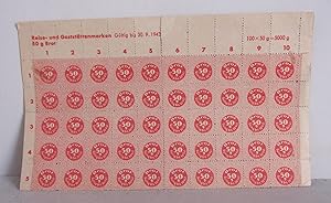 Reise- und Gaststättenmarken / Brotmarken a 50 g, Gültigkeitsdatum 30.9.1943 - Lebensmittelmarken