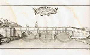 Nossen. Prospect der Steinernen Brücke zu Nossen über den Muldau Strom. ( Mulde )Kupferstich aus ...