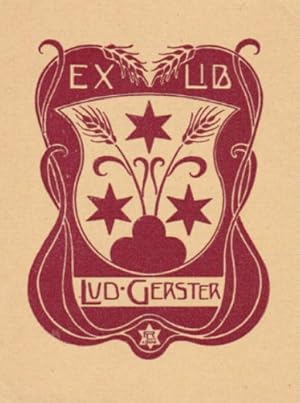 Imagen del vendedor de Exlibris fr Lud. Gerster. Klischedruck von Lorenz M. Rheude. a la venta por Antiquariat Heinz Tessin