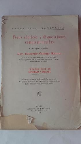 Imagen del vendedor de Fosos spticos y disposiciones complementarias a la venta por Librera Ofisierra