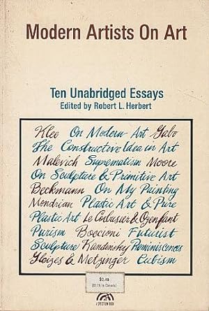 Seller image for Modern Artists on Art: Ten Unabridged Essays for sale by LEFT COAST BOOKS