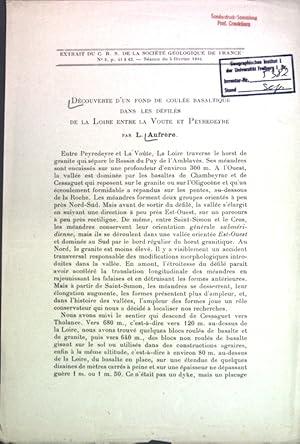 Seller image for Dcouverte d'un fond de coule basaltique dans les dfils de la Loire entre la Voute et Peyredeyre; for sale by books4less (Versandantiquariat Petra Gros GmbH & Co. KG)