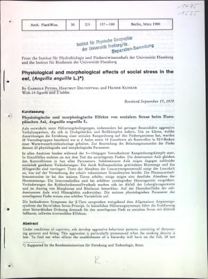 Bild des Verkufers fr Physiological and morphological effects of social stress in the eel (Anuilla anguilla L.); zum Verkauf von books4less (Versandantiquariat Petra Gros GmbH & Co. KG)