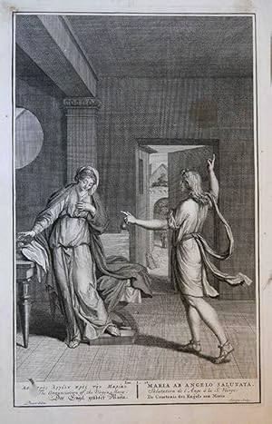 [Antique print, etching and engraving] The Annunciation, published ca. 1720.