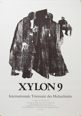 Plakat - Xylon 9 - Internationale Triennale des Holzschnitts. Holzschnitt.