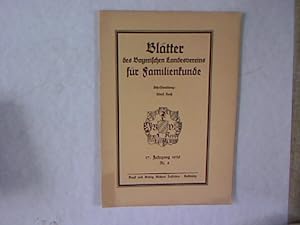 Blätter des Bayerischen Landesvereins für Familienkunde. 17. Jg., Nr. 2.