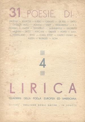 LIRICA, quaderni della poesia europea ed americana - num. 04 del 01 gennaio1935 - prestigiosa vet...