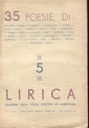 LIRICA, quaderni della poesia europea ed americana - num. 05 del 12 febbraio1935 - prestigiosa ve...