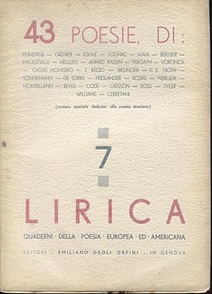 LIRICA, quaderni della poesia europea ed americana - num. 07 del 15 GIUGNO 1935 - prestigiosa vet...