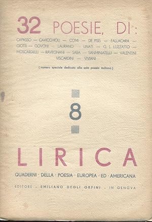 LIRICA, quaderni della poesia europea ed americana - num. 08 del 15 SETTEMBRE 1935 - prestigiosa ...