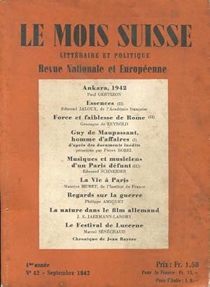 LE MOIS SUISSE - revue nationale et européenne - numero 42 SEPTEMBER t 1942, MONTREUX - Suisse, I...