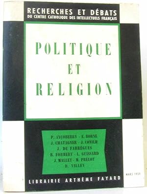 Seller image for Politique et religion for sale by crealivres