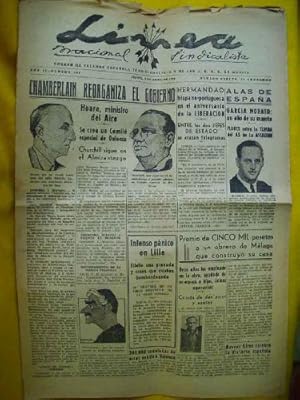 LÍNEA Nacional Sindicalista. Año II - Número 308 - 4 Abril 1940