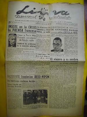LÍNEA Nacional Sindicalista. Año II - Número 294 - 17 Marzo 1940