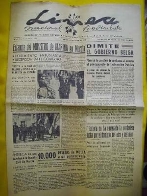 LÍNEA Nacional Sindicalista. Año II - Número 327 - 26 Abril 1940
