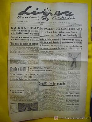 LÍNEA Nacional Sindicalista. Año II - Número 285 - 7 Marzo 1940