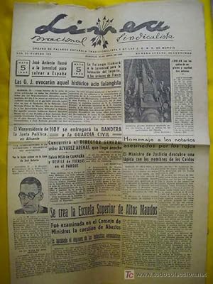 LÍNEA Nacional Sindicalista. Año II - Número 329 - 28 Abril 1940