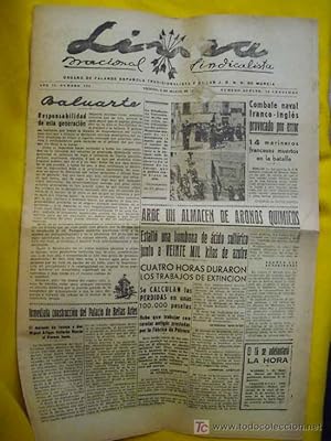LÍNEA Nacional Sindicalista. Año II - Número 286 - 8 Marzo 1940