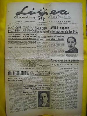 LÍNEA Nacional Sindicalista. Año II - Número 283 - 5 Marzo 1940