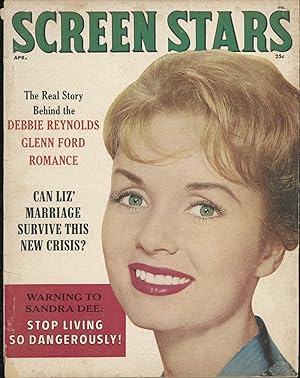Seller image for Screen Stars, Vol. 18, No. 4 (April 1960): Debbie Reynolds (awesome cover portrait), Glenn Ford, Elizabeth Taylor, Sandra Dee, Edd Byrnes, Asa Maynor, Evy Norlund, James Darren, Cary Grant, Elvis Presley, tuesday Weld, Annette Funicello, and Fabian for sale by Katsumi-san Co.