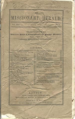 The Missionary Herald, Vol. XLI, No. 6, June 1845. Containing the Proceedings of the American Boa...