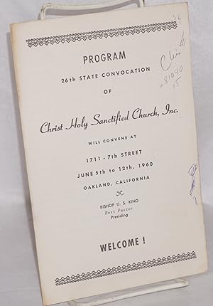 Program: 26th state convocation . 1711 - 7th Street, June 5th to 12th, 1960, Oakland, California