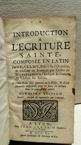 Introduction a L'Ecriture Sainte Composée en Latin