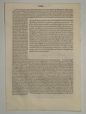 Bild des Verkufers fr Opera. Mit Komm. Von Johannes de Aingre. Blatt cciii aus dem Liber Decimustercius (GWM 35396, HC 13362). Liber XIIII Depraepositione zum Verkauf von Versandantiquariat Christine Laist