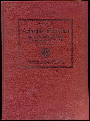 Imagen del vendedor de Azimuths of the Sun and Other Celestial Bodies of Declination 0o to 23o for Latitudes Extending to 70o from the Equator. Fifteenth Edition [= Hydrographic Office Publications; No. 71] a la venta por Antikvariat Valentinska