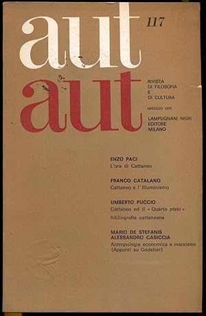 Imagen del vendedor de Aut Aut. Rivista bimestrale di filosofia e di cultura 117, maggio 1970 a la venta por Antikvariat Valentinska