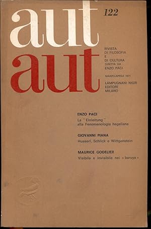 Imagen del vendedor de Aut Aut. Rivista bimestrale di filosofia e di cultura 122, marzo-aprile 1971 a la venta por Antikvariat Valentinska