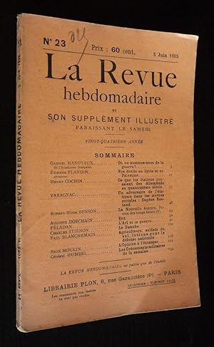 Seller image for La Revue hebdomadaire (24e anne, n23, 5 juin 1915) et son supplment illustr L'Instantan for sale by Abraxas-libris