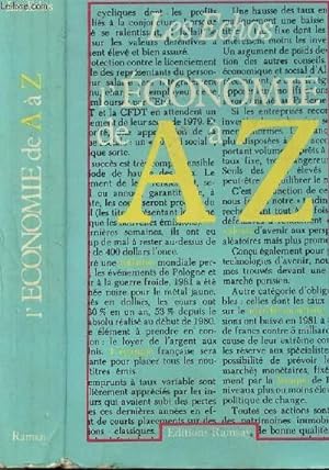 Bild des Verkufers fr L'ECONOMIE DE A A Z zum Verkauf von Le-Livre