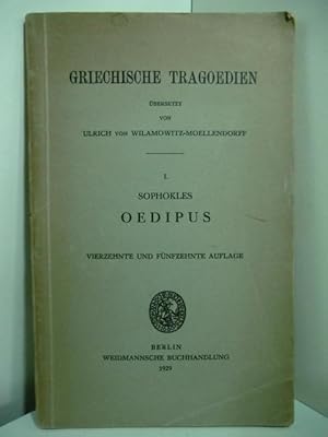 Bild des Verkufers fr Griechische Tragdien I. Oedipus zum Verkauf von Antiquariat Weber