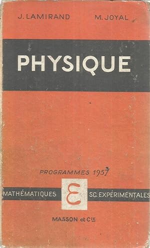 Seller image for Physique - programmes 1957 - Mathmatiques - SC. Exprimentales for sale by Joie de Livre