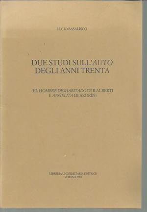 Due studi sull'auto degli anni Trenta: El hombre deshabitado di R. Alberti e Angelita di Azorin