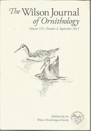 Seller image for The Wilson Journal of Ornithology: Volume 125, Number 3, September 2013 for sale by Bookfeathers, LLC