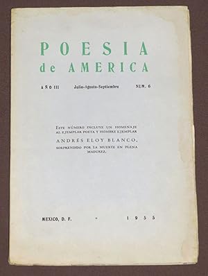 Imagen del vendedor de Poesa De Amrica. Ao III. Nm. 6. Julio-Agosto-Septiembre 1955 a la venta por Librera Urbe