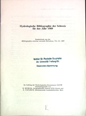 Seller image for Hydrologische Bibliographie der Schweiz fr das Jahr 1989; for sale by books4less (Versandantiquariat Petra Gros GmbH & Co. KG)