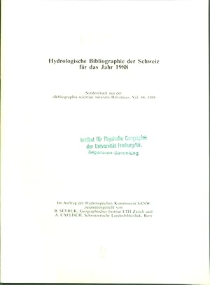 Seller image for Hydrologische Bibliographie der Schweiz fr das Jahr 1988; for sale by books4less (Versandantiquariat Petra Gros GmbH & Co. KG)